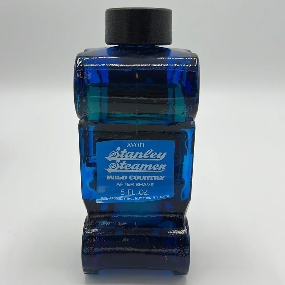 AVON STANLEY STEAMER WILD COUNTRY AFTER SHAVE DECANTER VINTAGE IN BOX